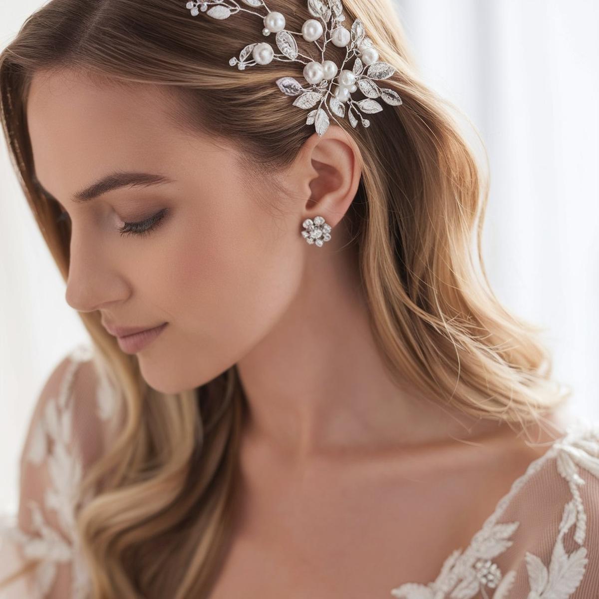 Petite Pearl & Flower Bridal Hair Clip